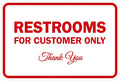 Classic Framed Restroom Sign for Customers - Medium 5 Pack