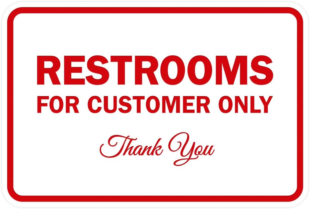 Classic Framed Restrooms for Customers Sign - 5 Pack Medium