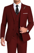 Men Suit 3 Pieces Slim Fit 2 Buttons Groomsmen Jacket Vest Pant Men's