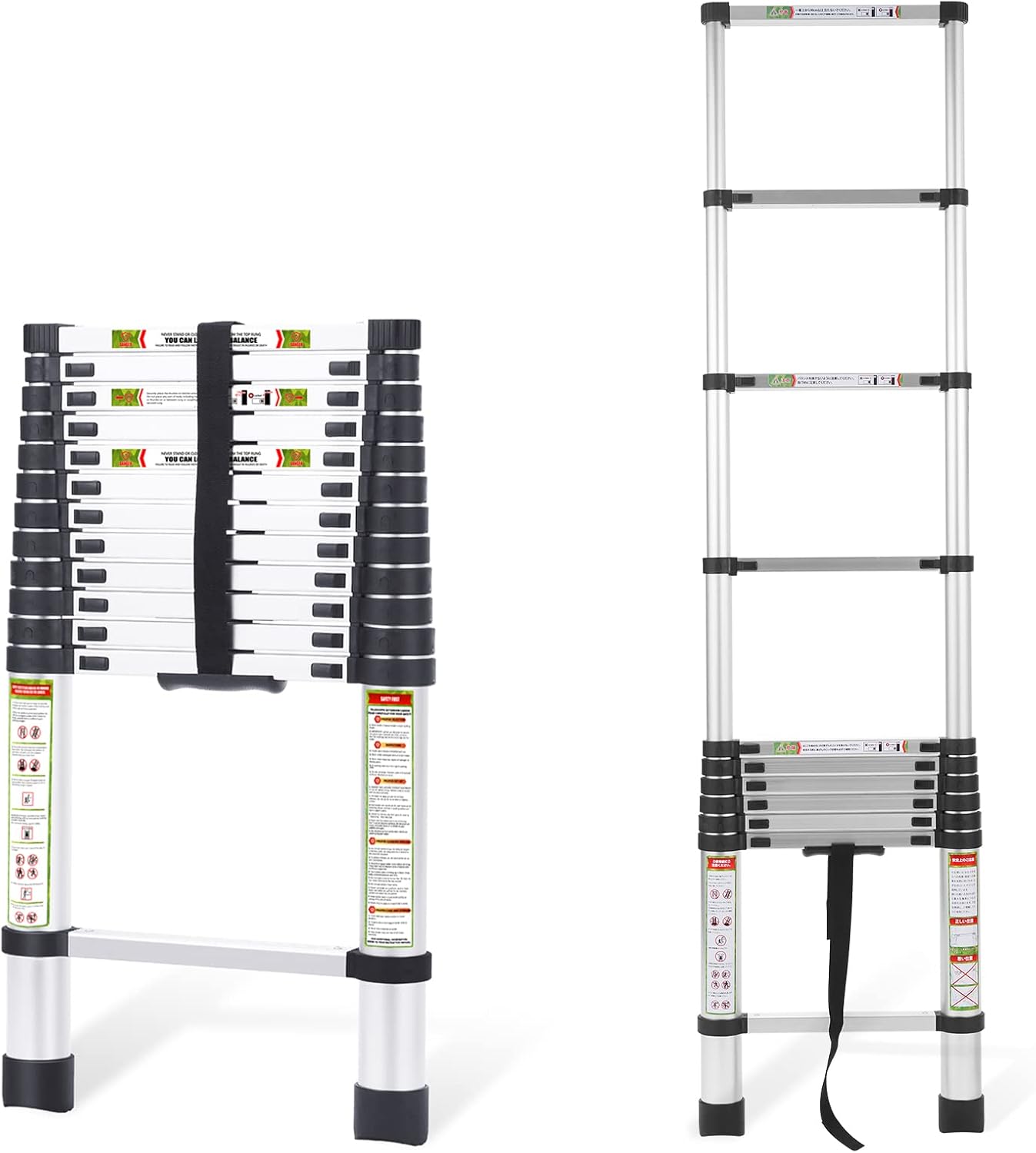 RIKADE Telescoping Ladder 12.5FT for Multi-Surface Use