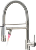 Fapully Kitchen Faucet with Pull Down Sprayer - Compact LED Safety