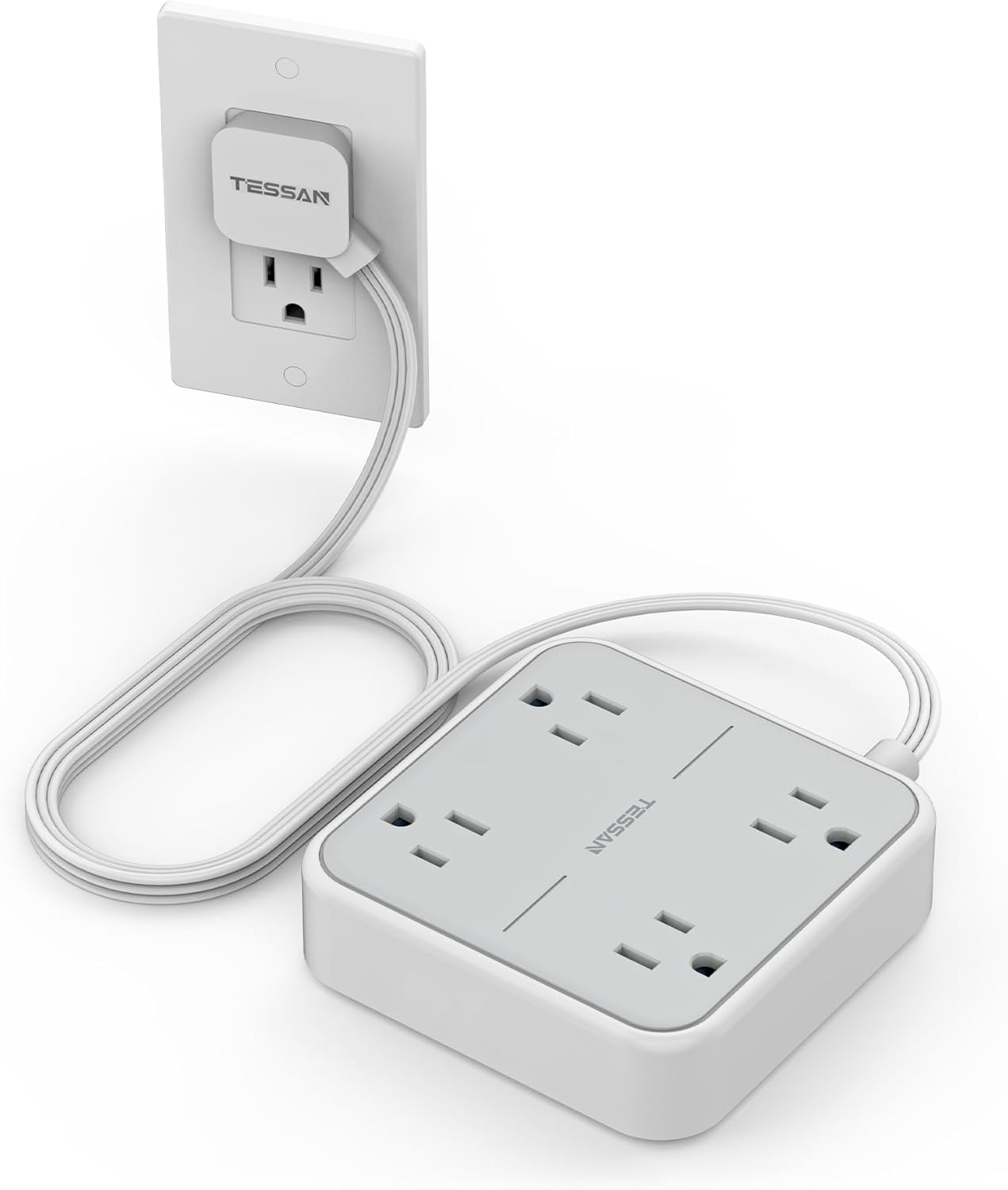 TESSAN Surge Protector Power Strip - 4 Outlets, 5ft Cord, Surge Protection