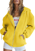 EFAN Women's Oversized Drawstring Zip Up Hoodie - Cozy Fleece Fit