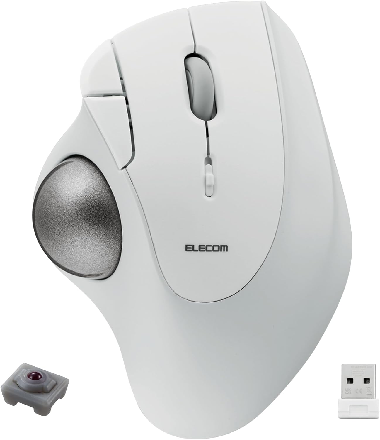 ELECOM Ergonomic Trackball with Ruby Ball Bearing for Comfort