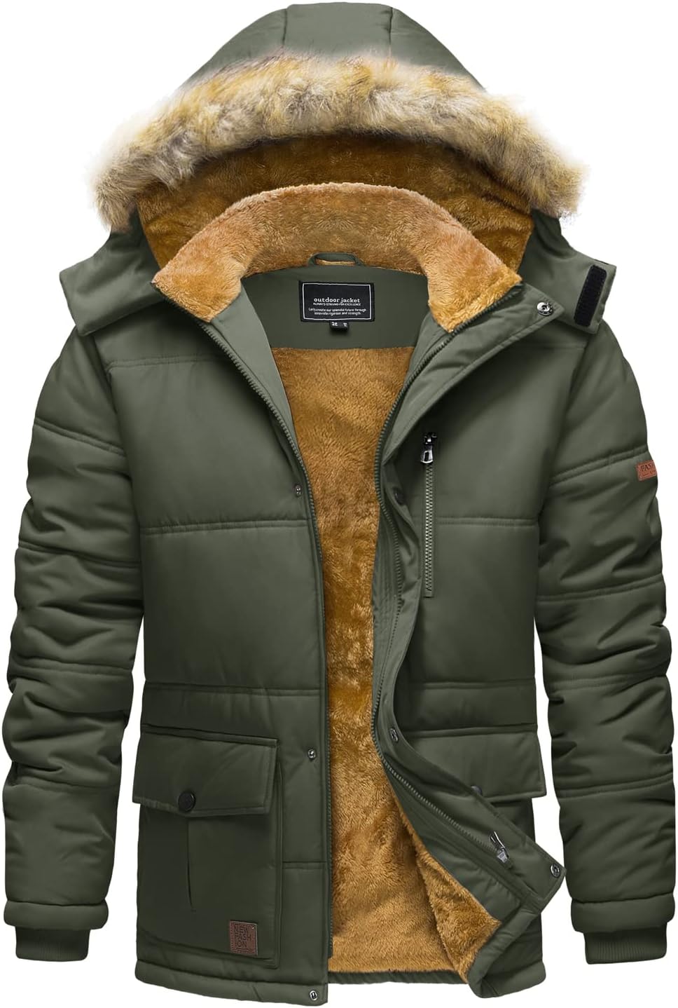 TACVASEN Men's Winter Jacket with Hood for Cold Weather Comfort