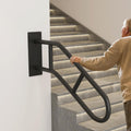 Hand Rails for Outdoor Steps U-Shaped Black Iron Stair Railing - Safe
