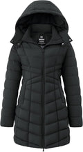 wantdo Women's Puffer Jacket Long Quilted Coat - Warm, Waterproof