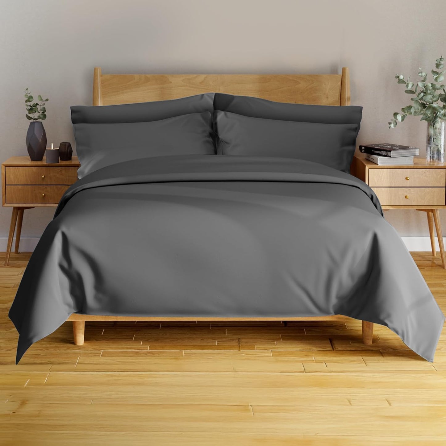 BAMPURE 6 Pcs King Sheet Set - Soft Viscose Bamboo Cooling Sheets