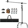 Heavy Duty C Stand 11.3ft Adjustable Century Stand with Boom Arm