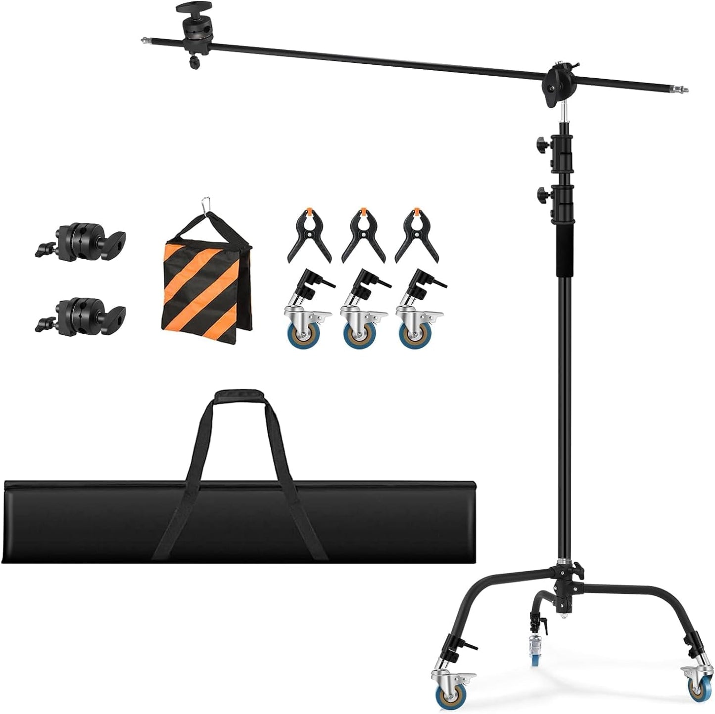 Heavy Duty C Stand with Adjustable Boom Arm for Photography