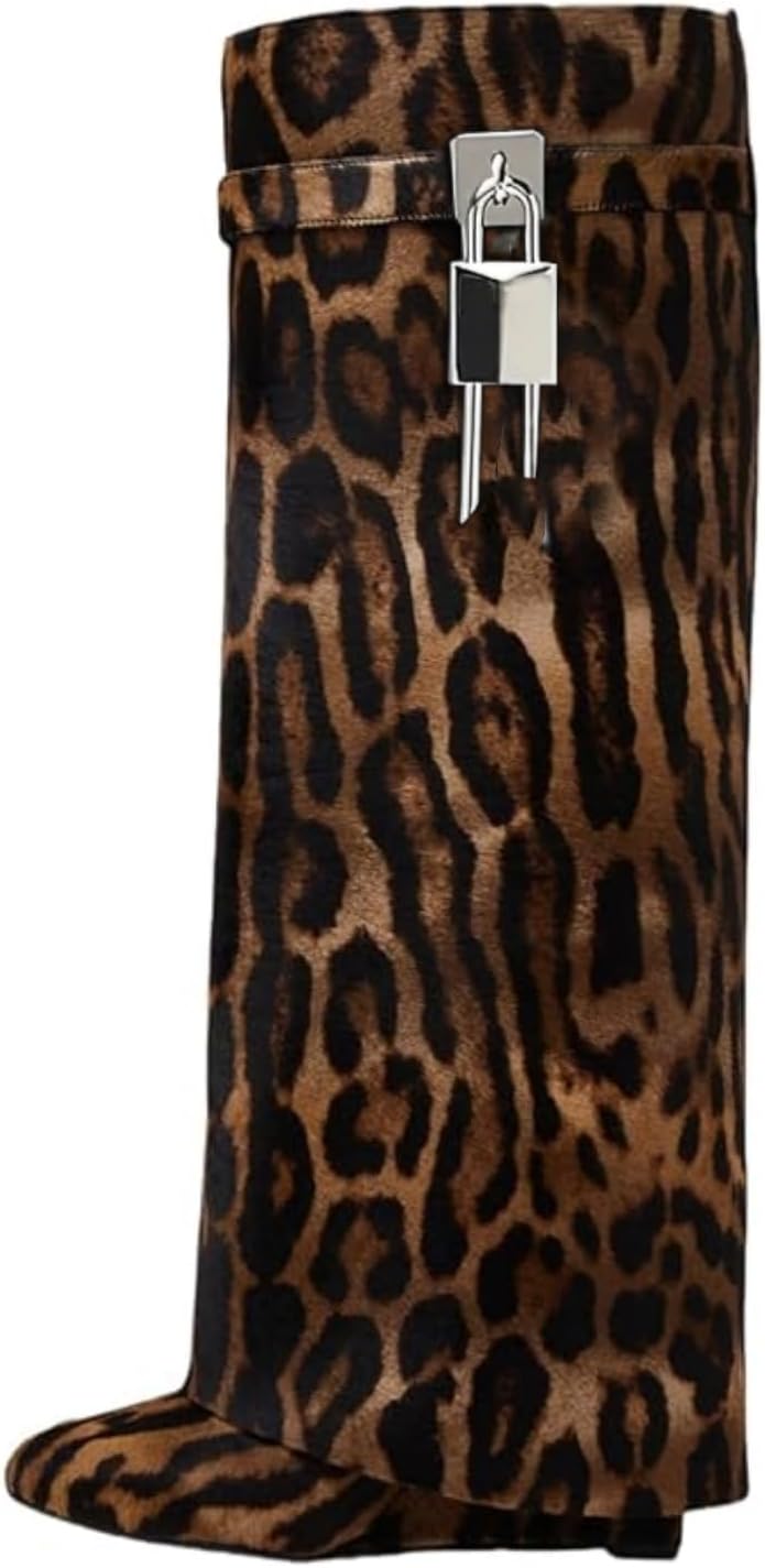 Keleimusi Fold Over Wedge Boots for Stylish Fall Looks