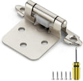 Ravinte 50 Pack 1/2 in Overlay Cabinet Hinges - Self-Closing Satin