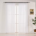 90 Inches Long Pure White Sheer Curtains for Living Room - Light