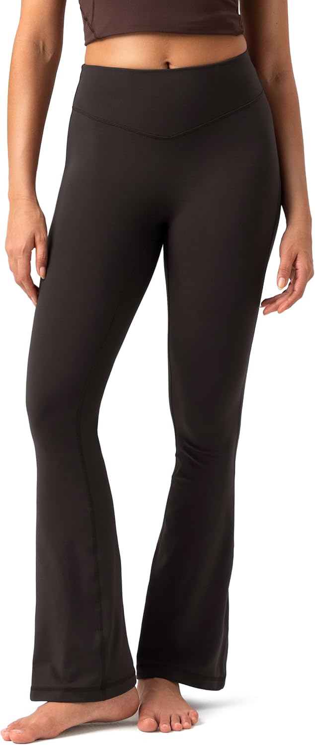 Colorfulkoala No Front Seam Flare Leggings for Women