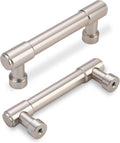 3 Inch (76mm) Cabinet Handles 10 Pack - Brushed Satin Nickel Pulls