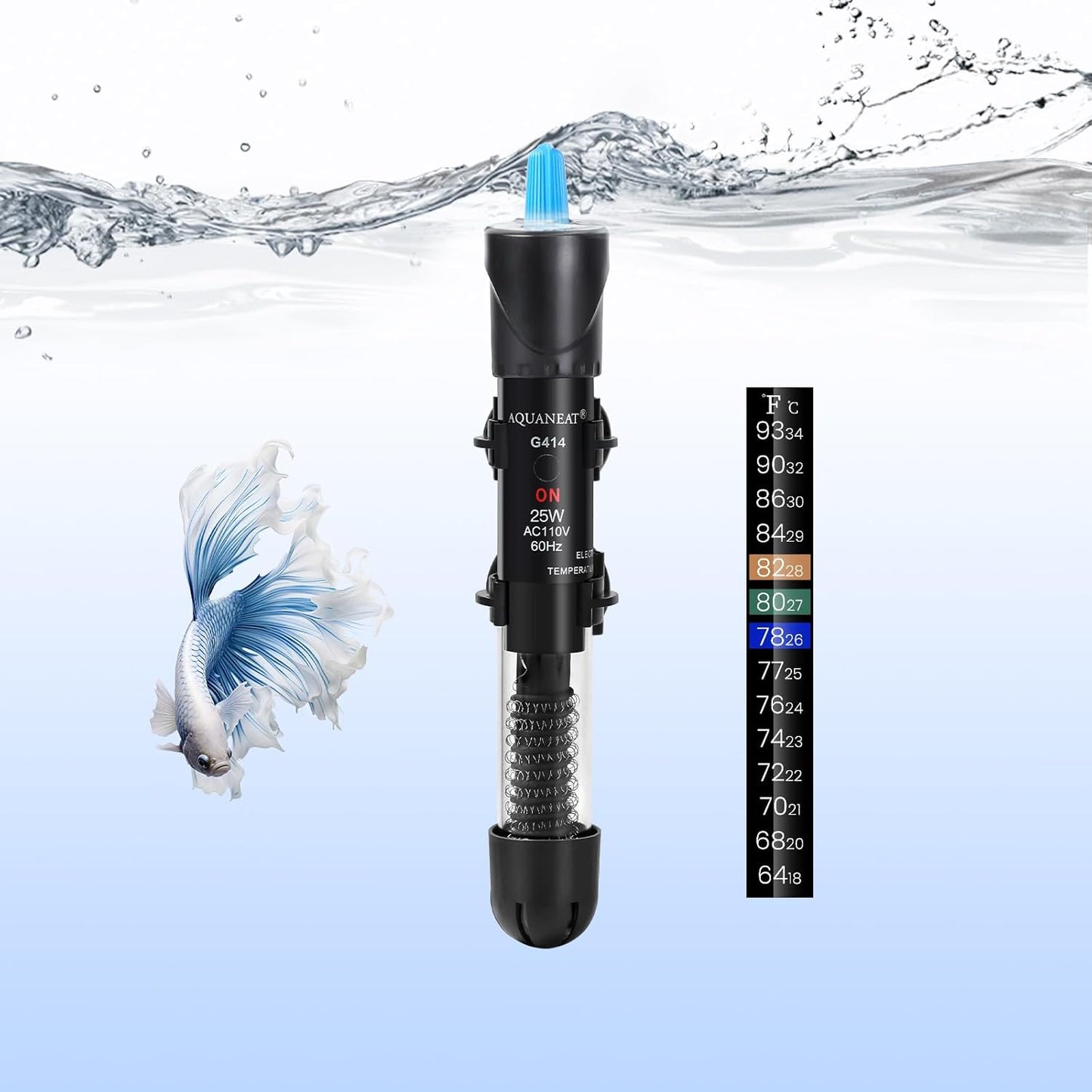 AQUANEAT 25W Aquarium Heater: Precise Temperature Control