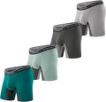 BAMBOO COOL Underwear for Men Boxer Briefs 4 Pack - Soft Breathable