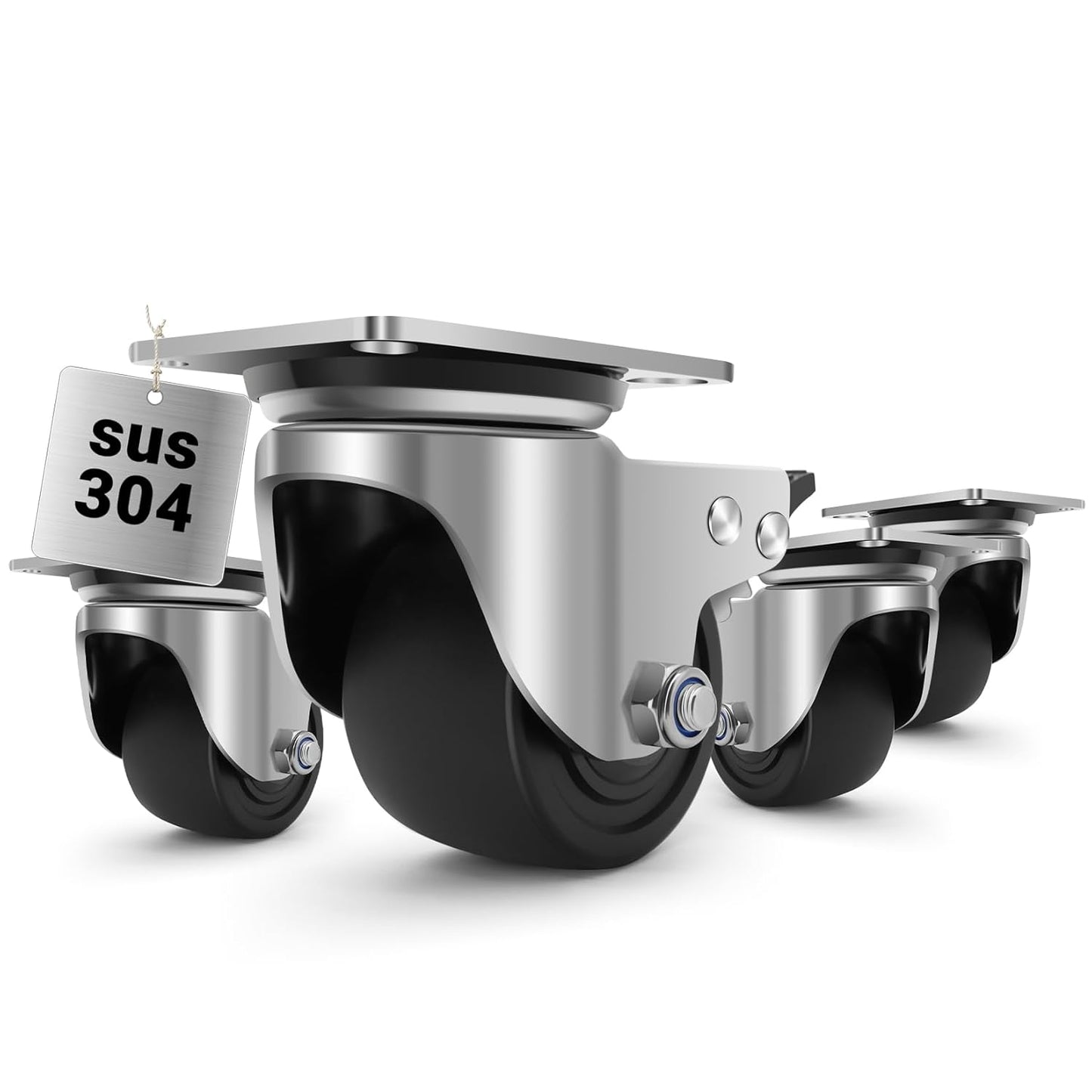 3 Inch Stainless Steel Heavy Duty Caster Wheels for Tough Use