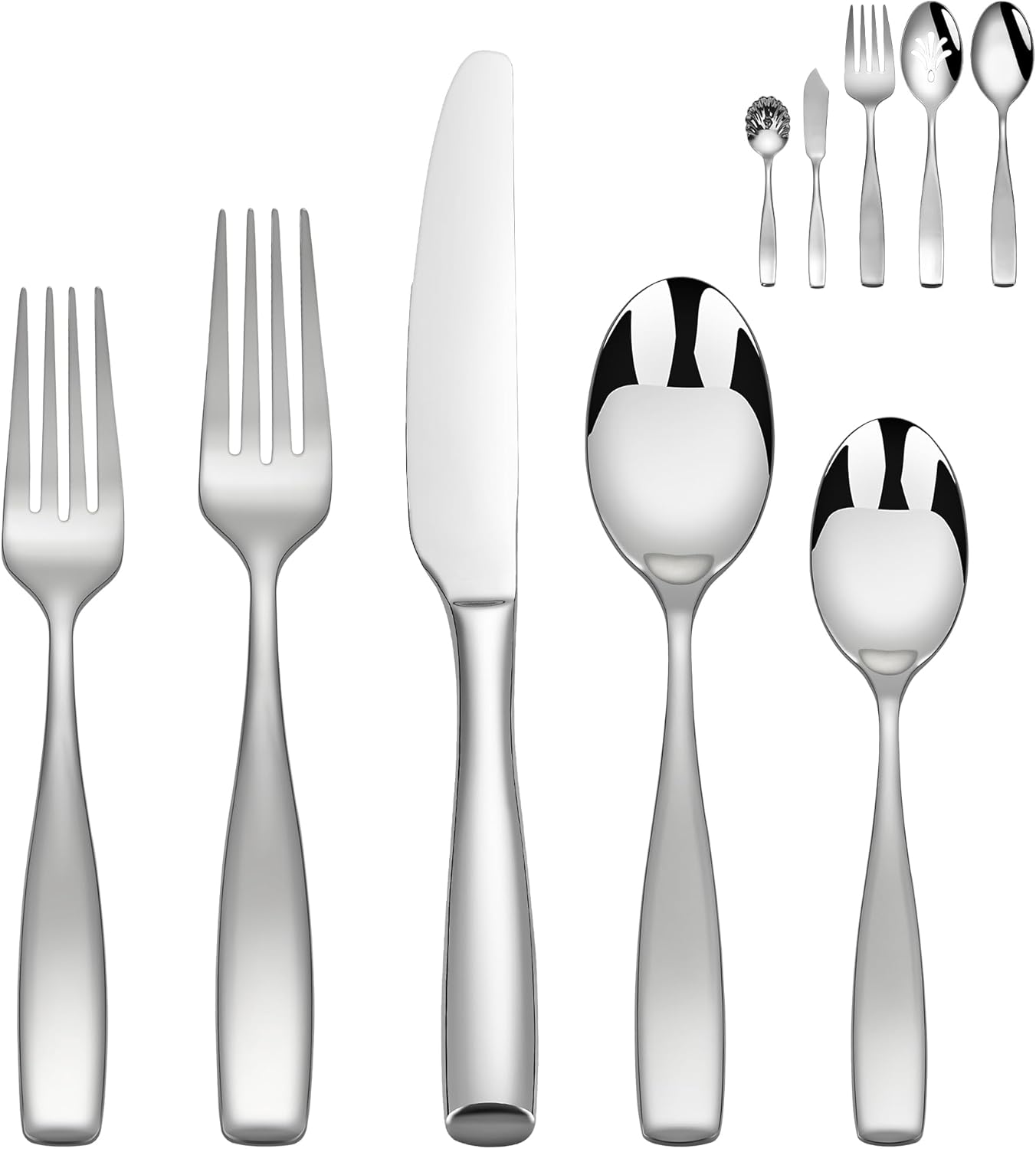 65 Piece Flatware Set 18/10 for 12, Heavy Duty Silverware