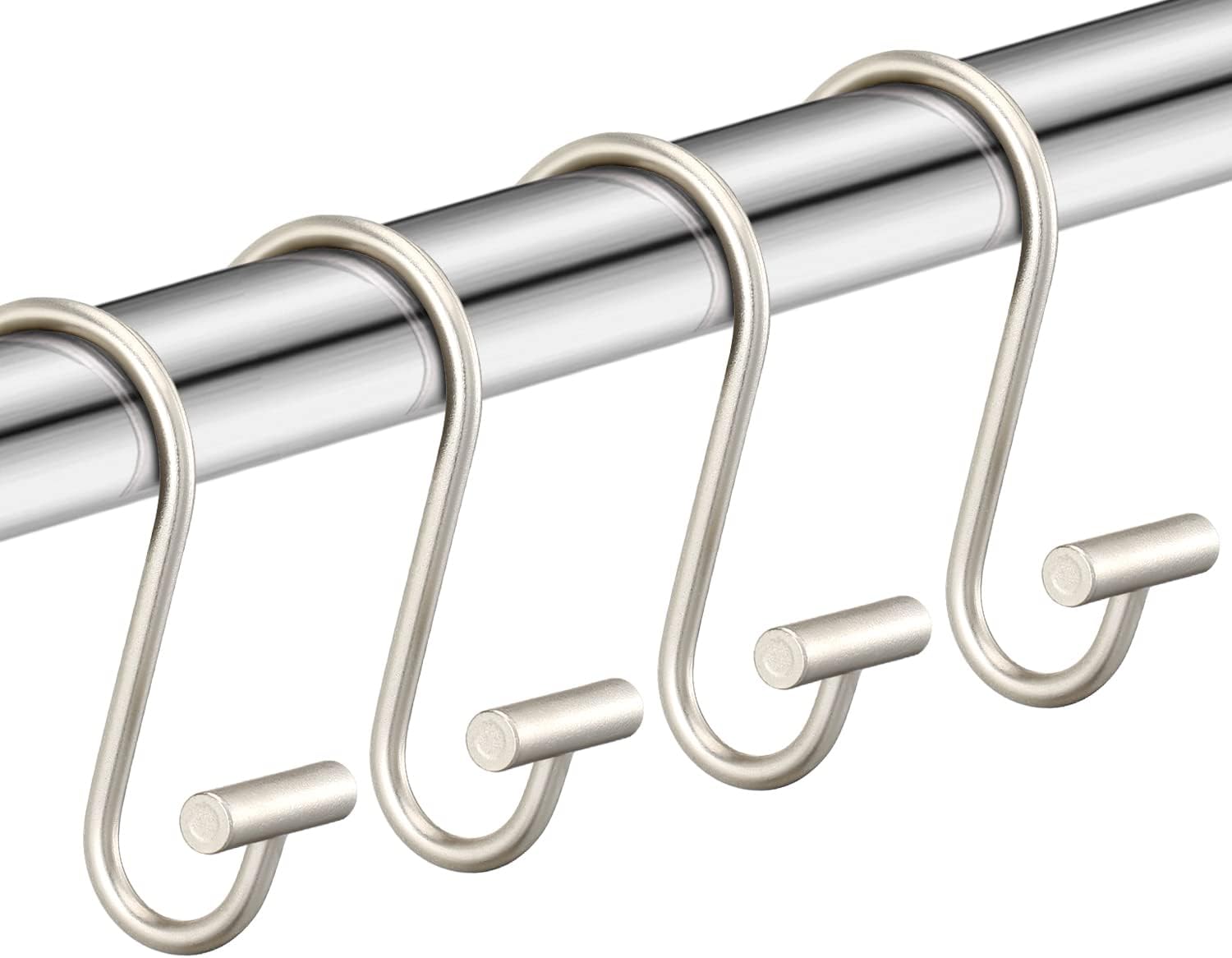 Rust-Proof Nickel Shower Hooks by CHICTIE - Set of 12
