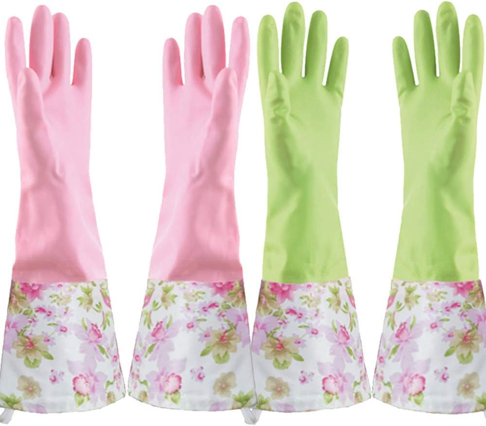 Waterproof Kitchen Cleaning Gloves x2 Pairs by KINGFINGER
