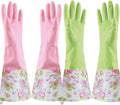 Waterproof Latex Dishwashing Gloves 2 Pairs by KINGFINGER