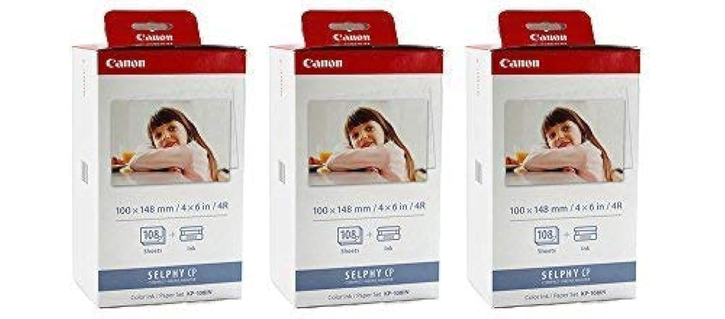 Canon KP-108IN Color Ink and 4 x 6 Paper Set for Quality Prints