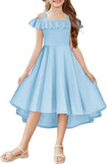 Girls Summer Off Shoulder Midi Swing Dress with Pockets - Cute