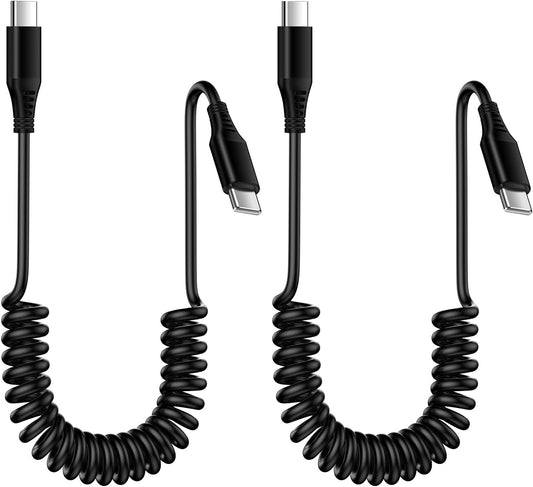 Pukiou Coiled USB C Cable 2 Pack - Fast Charging on the Go