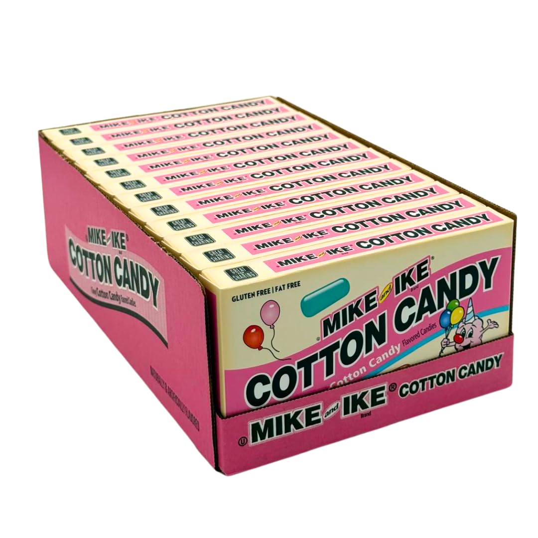 Mike and Ike Cotton Candy Chewy Candy 12 Pack for Sweet Fun