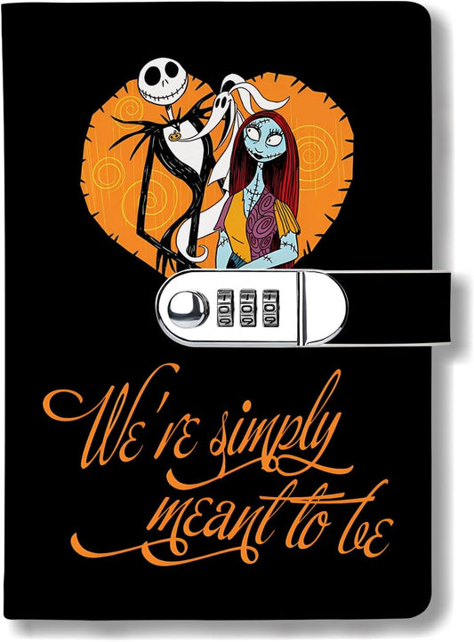 Lockable Jack & Sally Journal - Faux Leather, Refillable