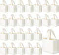 Mini Canvas Tote Bags 24 Pack - Small Reusable DIY Favor Bags