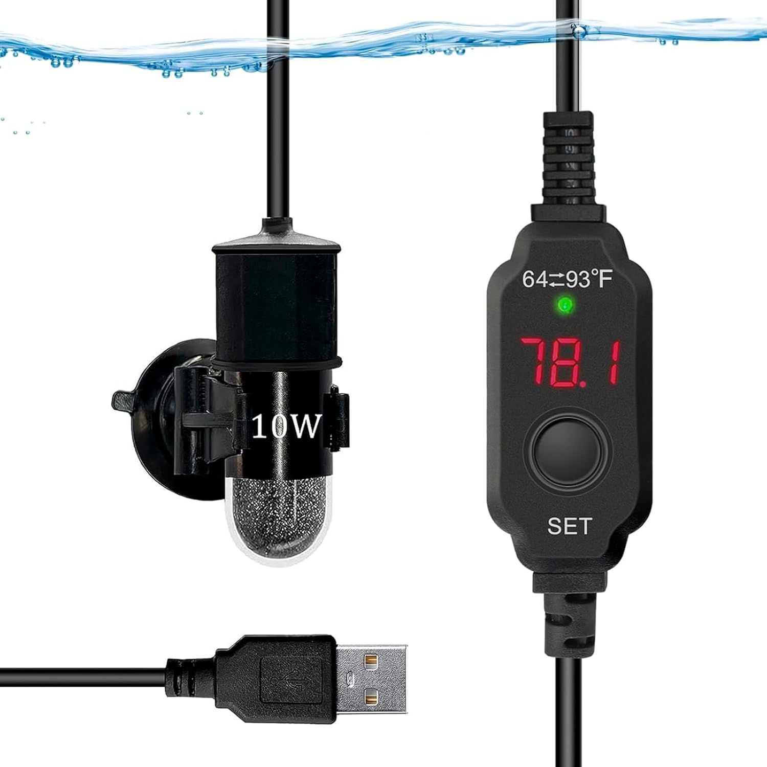Adjustable Mini Aquarium Heater with Smart Memory