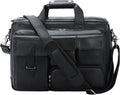 17 in Full Grain Leather Briefcase for Men - Padded 17.3 in Sleeve