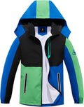 Kids Rain Jacket Waterproof Raincoat Mesh Lined with Removable Hood