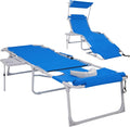 4 in 1 Tanning Chair with Canopy, Face Hole & Side Table - Quick Dry