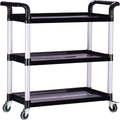 Plastic Utility Carts with Wheels 3-Tier Rolling Service Cart - Heavy