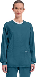 Women's Modern Classic Scrub Jacket with Snap Front - Sizes to 5XL