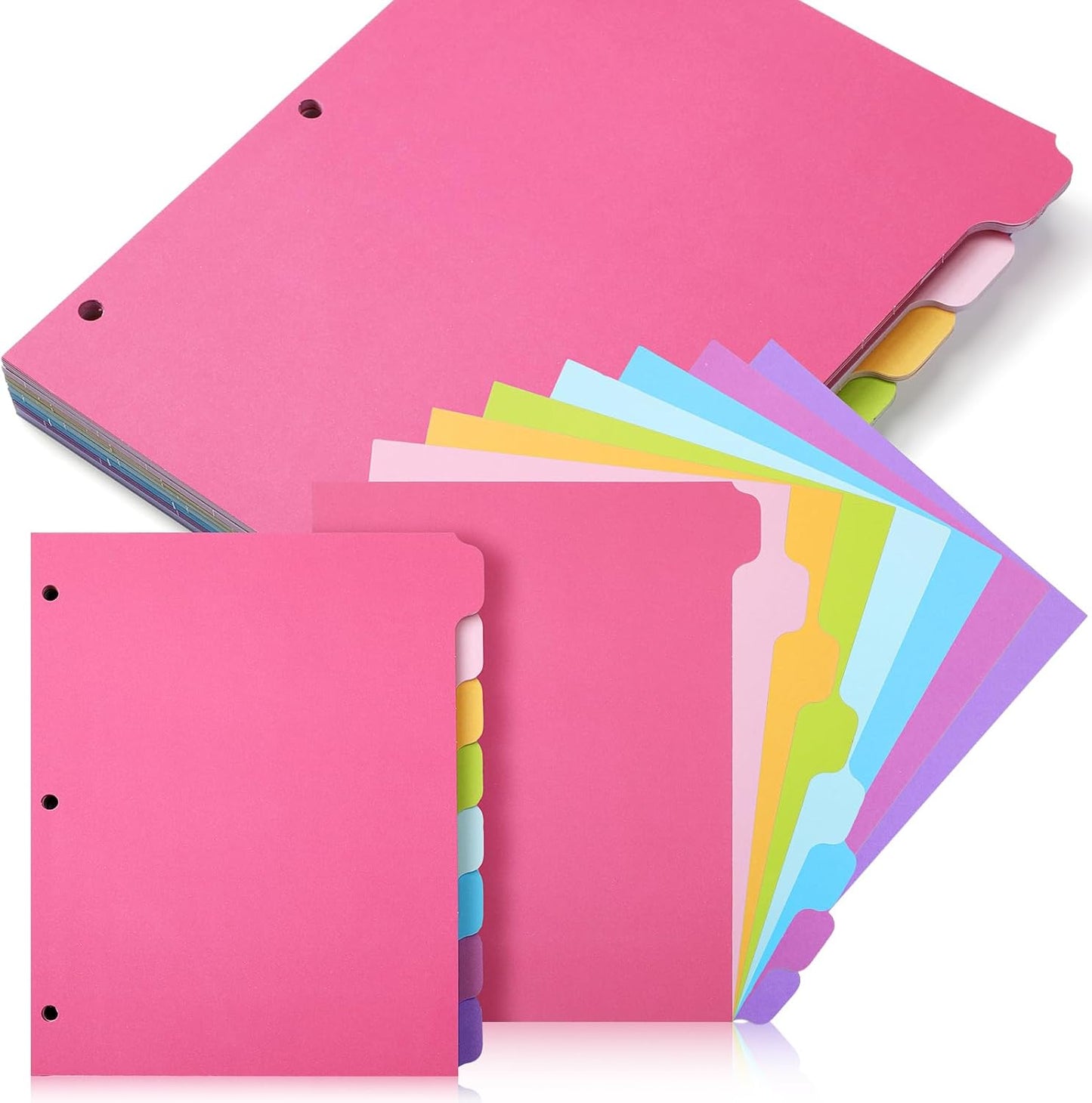 30 Sets 3 Ring Binder Dividers with 8 Tab for School Office Use
