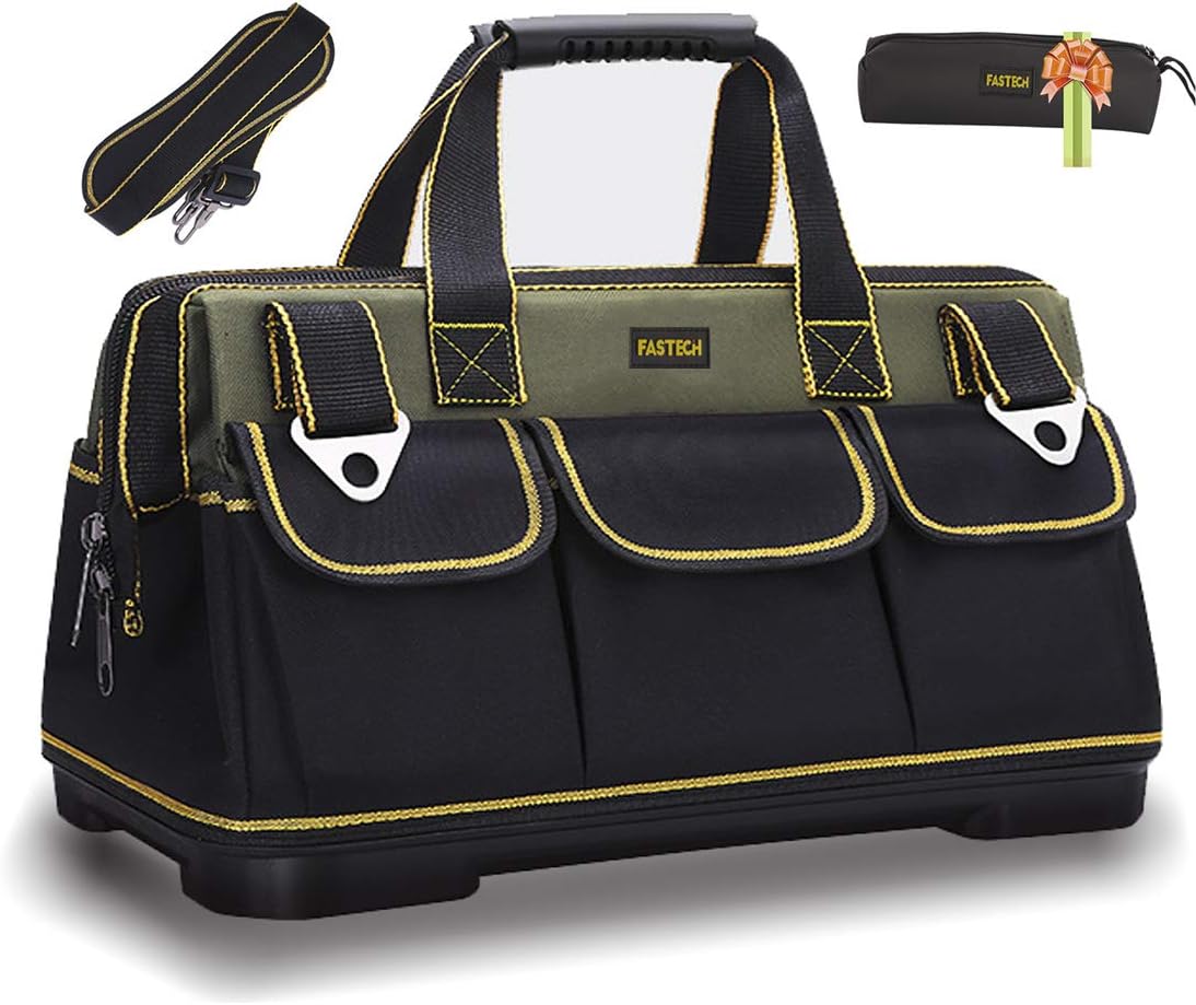 20-inch Wide Mouth Tool Bag with Waterproof Molded Base Design