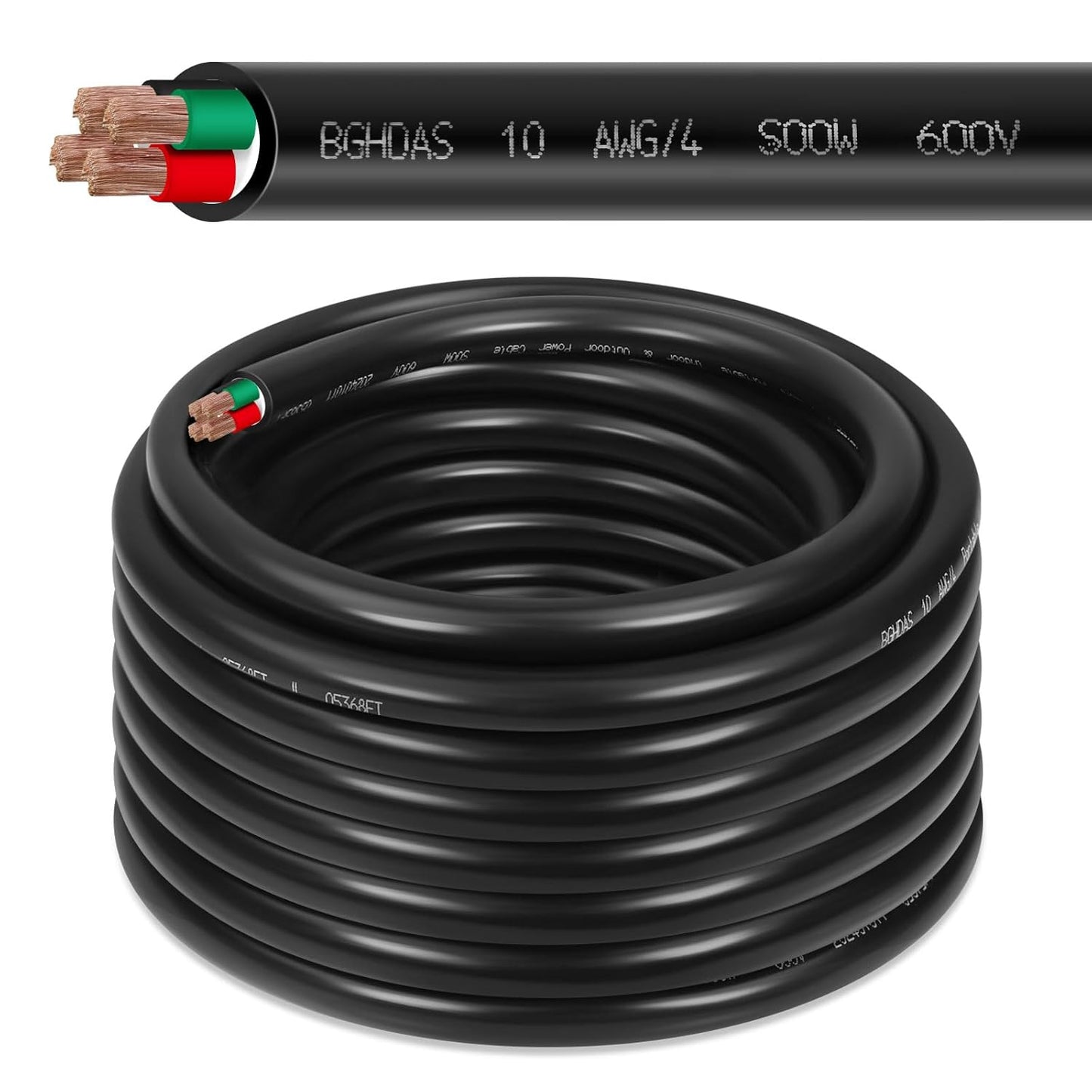 50ft 10/4 SOOW Portable Power Cable for Generators and More