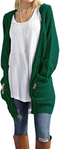 Women's Loose Open Front Cable Knit Cardigan - Cozy Oversized Fit