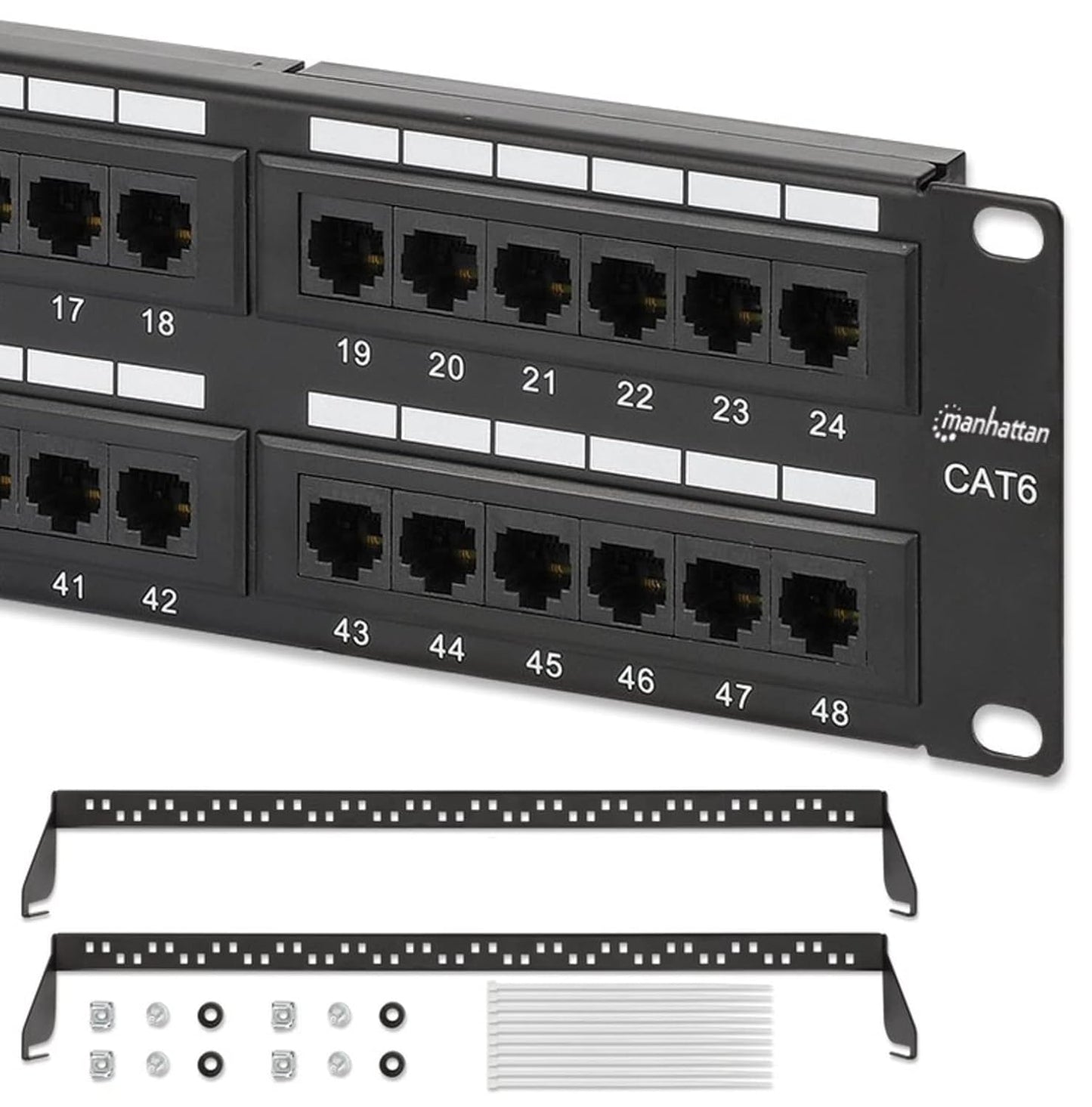 MANHATTAN 48-Port Cat-6 Patch Panel - Premium Cable Management