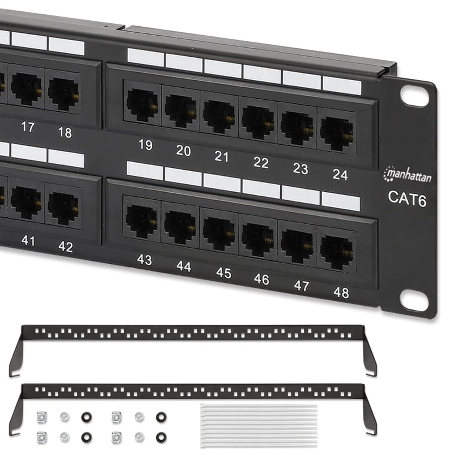 MANHATTAN 48-Port Cat-6 Patch Panel - Premium Cable Management