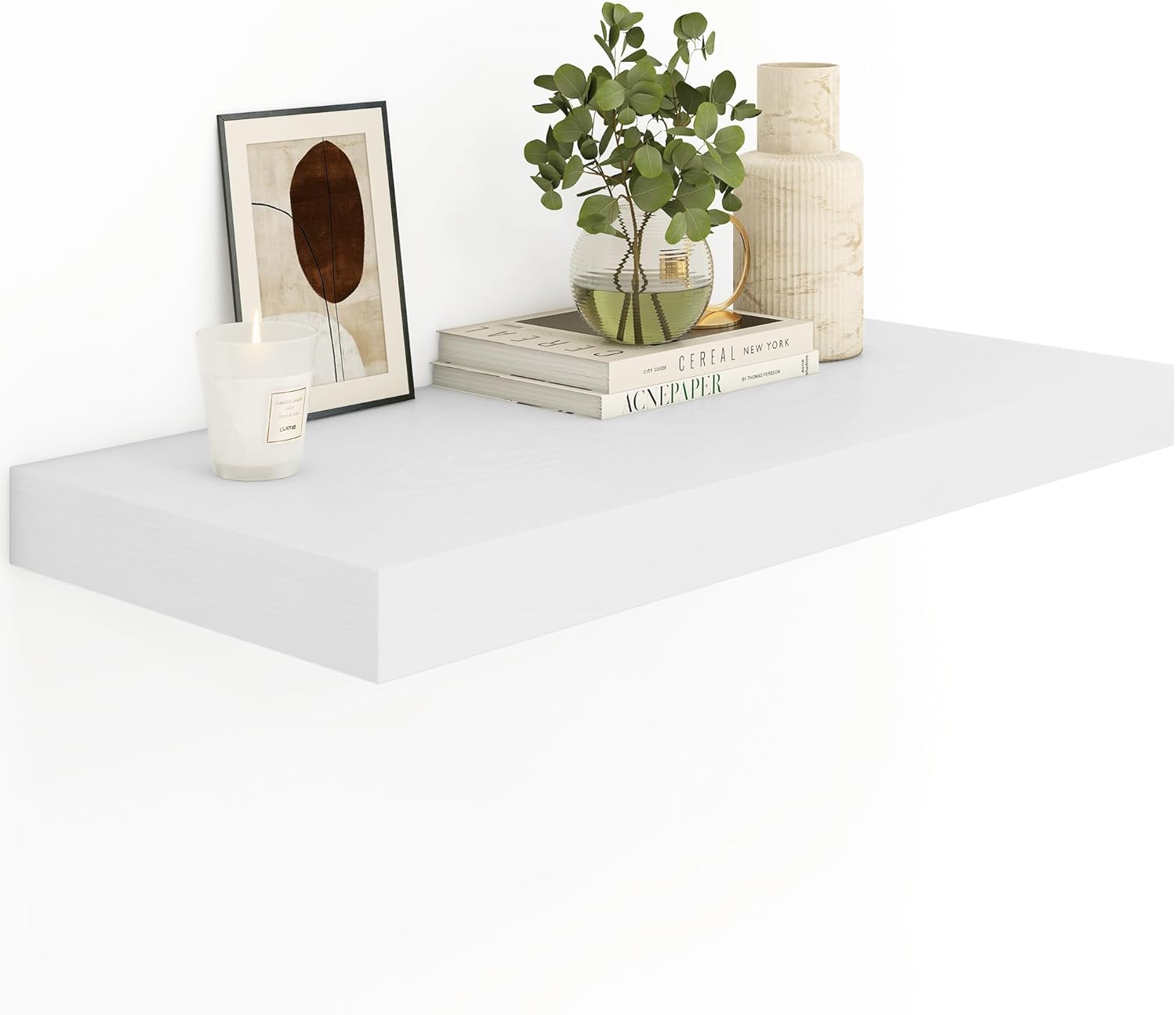12 Deep White Floating Shelves for Wall - Modern Storage Solution