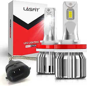 LASFIT H11 H8 H9 LED Bulbs - Super Bright 6000K Cool White Light