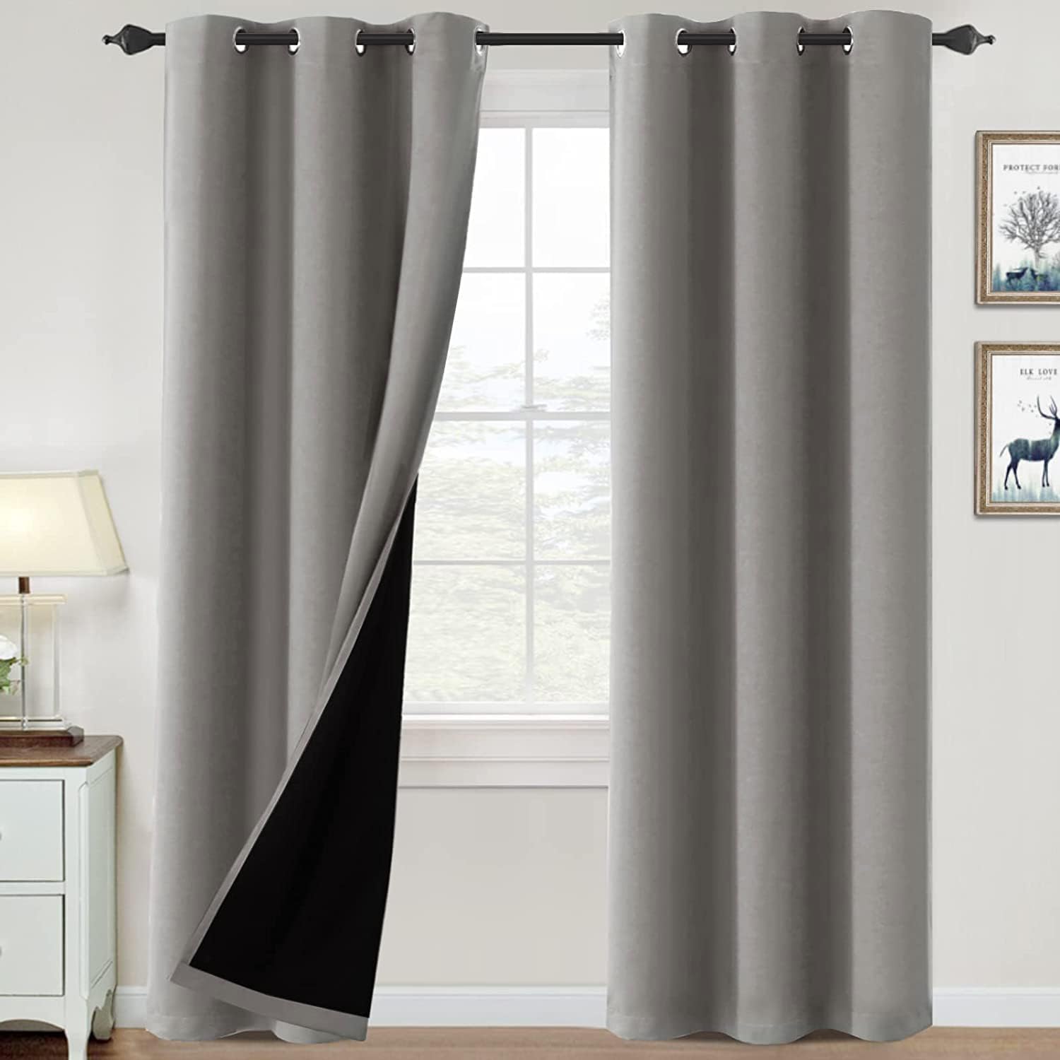 H.VERSAILTEX 100% Blackout Curtains for Bedroom and Living Room
