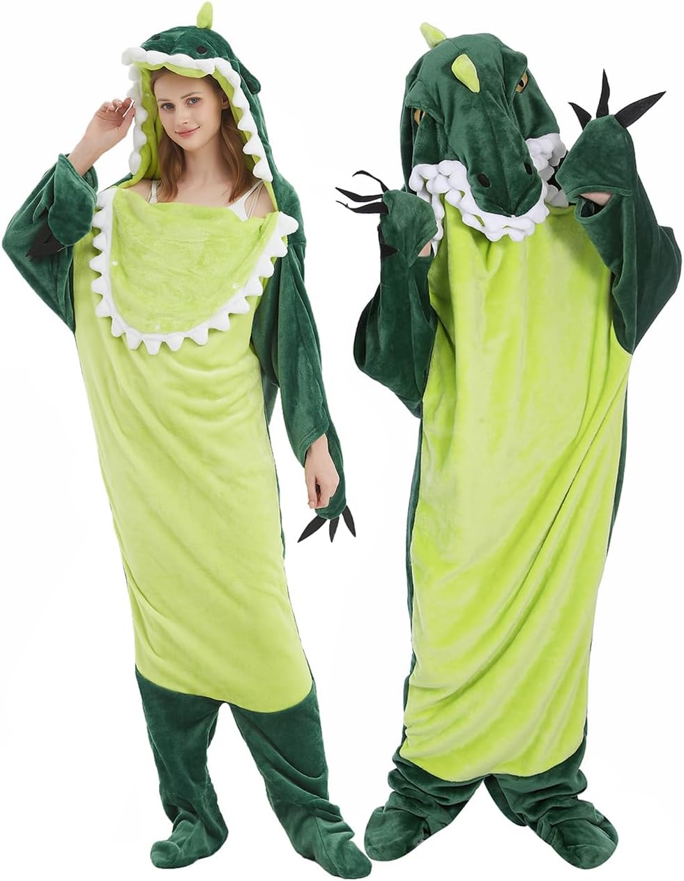 Dinosaur Shark Hooded Blanket: Cozy Gift for Adults