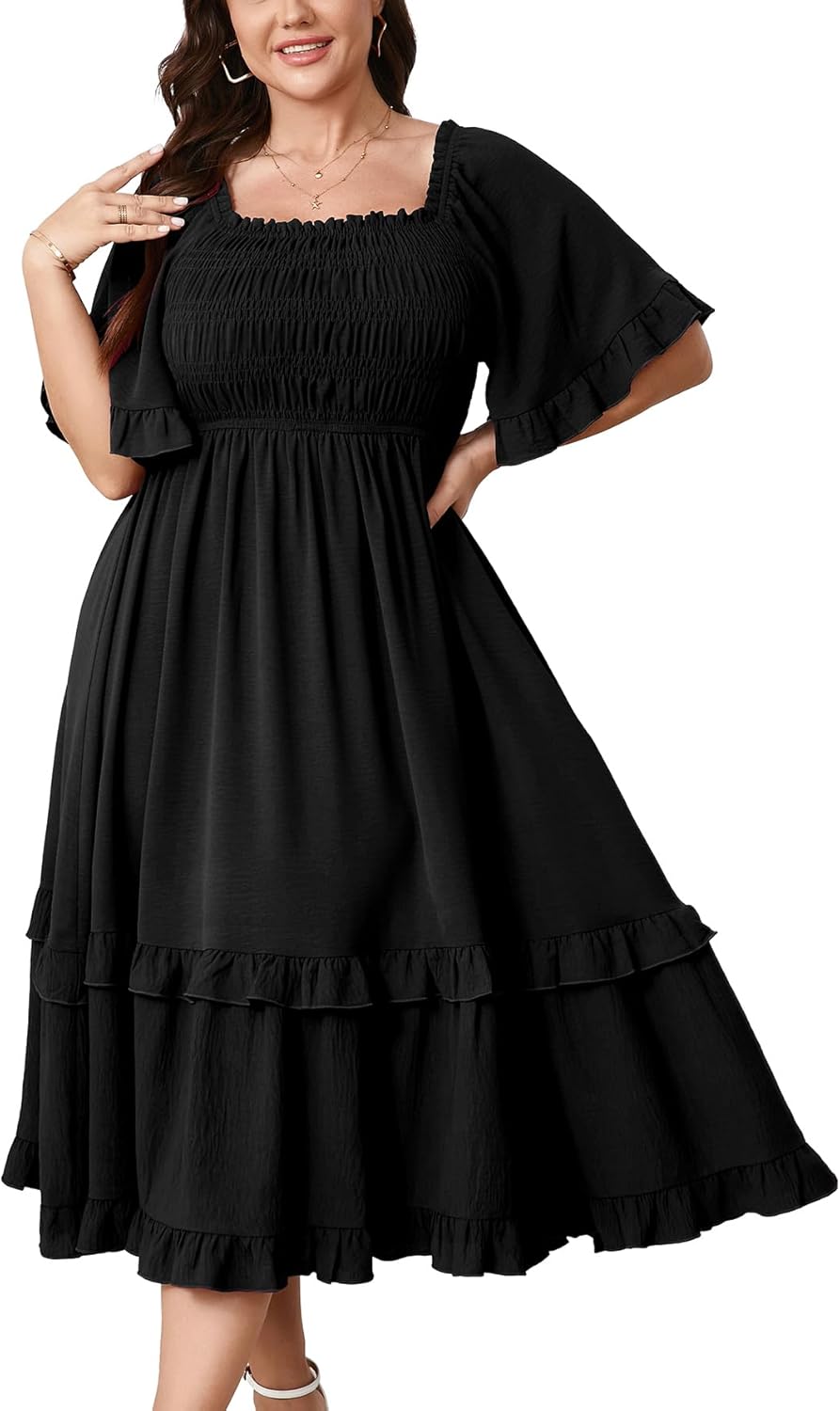 SCOMCHIC Plus Size Maxi Dress for Weddings and Special Occasions