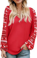 Beyove Boho Tops for Women Long Sleeve V Neck - Flowy Lantern Sleeve